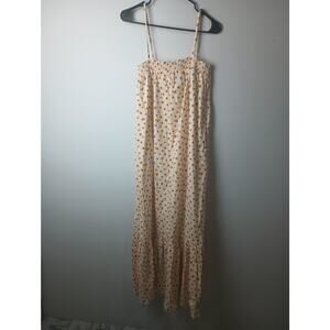 We Wore What Daisy Print Floral Smocked Midi Dress Ivory Multi Medium Maxi boho